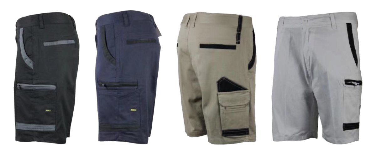 Stretch Work Shorts 1805 in White, Black, Navy and more